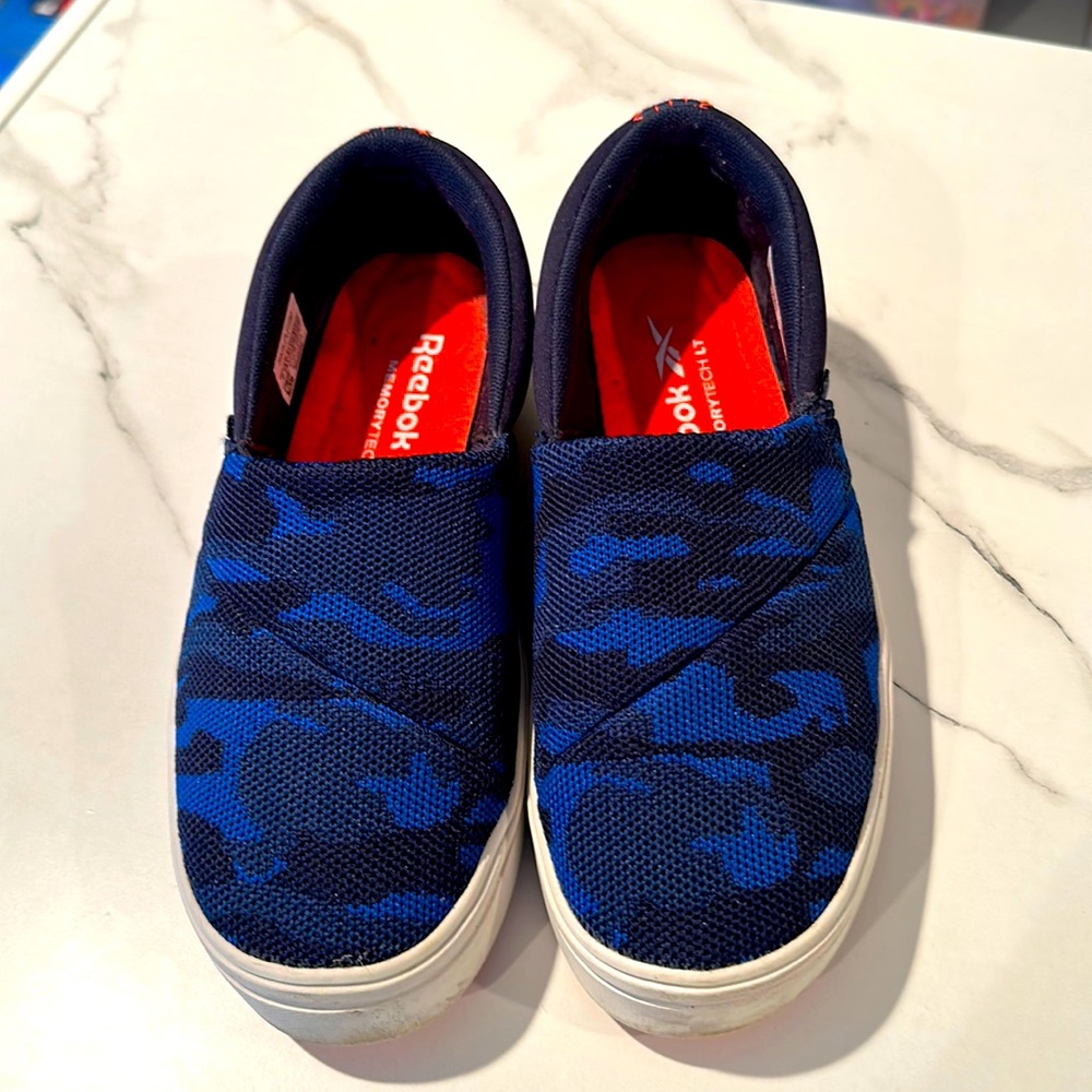 Reebok Blue Camouflage Slip-On Sneakers